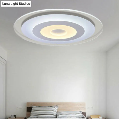 Minimalist White Acrylic Led Flush Mount Ceiling Light With Extra-Thin Round Design