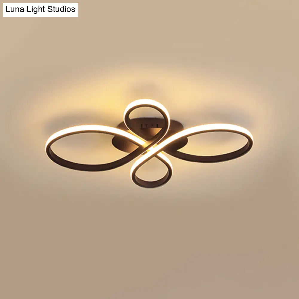 Minimalist White/Coffee Led Ceiling Light With Acrylic Frame And Adjustable Warm/White/Natural
