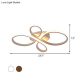 Minimalist White/Coffee Led Ceiling Light With Acrylic Frame And Adjustable Warm/White/Natural