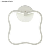 Minimalist White Curved Square Led Acrylic Wall Sconce - Warm Lighting