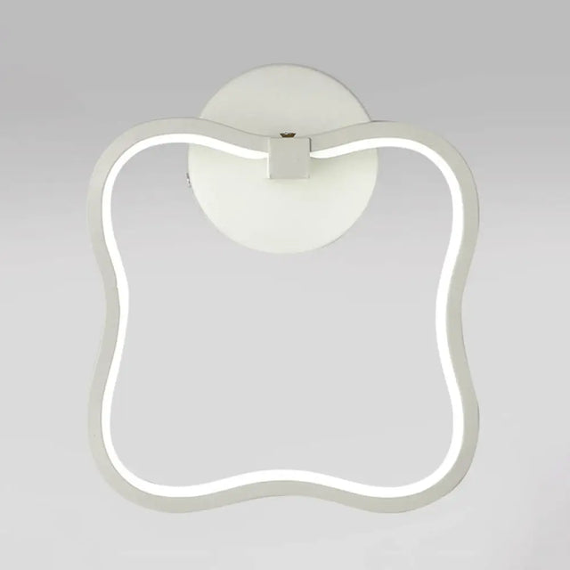 Minimalist White Curved Square Led Acrylic Wall Sconce - Warm Lighting