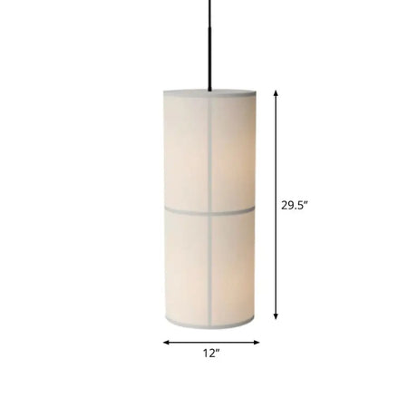 Minimalist White Suspended Fabric Pendant Lamp For Dining Room