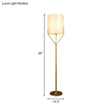 Minimalist White Ellipse Floor Reading Lamp With Single Metal Head - Ideal Standing Light For Living