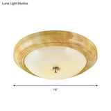 Minimalist White Glass Flush Ceiling Light Led Flushmount - Yellow 14’/16’/19.5’ Wide Foyer