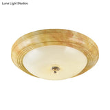 Minimalist White Glass Flush Ceiling Light Led Flushmount - Yellow 14’/16’/19.5’ Wide Foyer