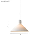 Minimalist White Glass Pendant Ceiling Lamp With Wide Flare Hanging Kit