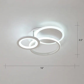 Minimalist White Halo Ring Led Ceiling Light For Bedroom - Flush Mount / 16’