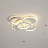 Minimalist White Halo Ring Led Ceiling Light For Bedroom - Flush Mount / 19.5’ Warm