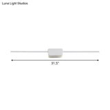 Minimalist White Iron Wall Sconce - Led Vanity Light In Warm/White 16/ 23.5/ 31.5 Inches Long