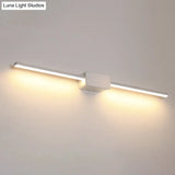 Minimalist White Iron Wall Sconce - Led Vanity Light In Warm/White 16/ 23.5/ 31.5 Inches Long