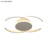 Minimalist White Led Acrylic Ceiling Lamp - Dual C Shaped Semi Flush 16’/19.5’/23.5’ Wide