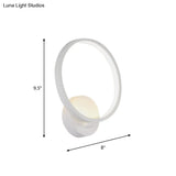 Minimalist White Led Circle Sconce Light Fixture With Acrylic Wall Mount - Warm/White For Corridor