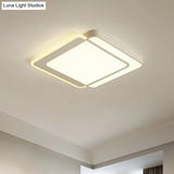 Minimalist White Led Flush Mount Ceiling Light With Acrylic Diffuser