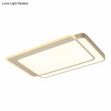 Minimalist White Led Flush Mount Ceiling Light With Acrylic Diffuser