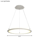 Minimalist White Led Pendant Lamp: Acrylic Kitchen Chandelier Circular Design Multiple Sizes
