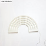 Minimalist White Rainbow Led Table Light With Usb Charging - Rubber Neon Wall Lighting