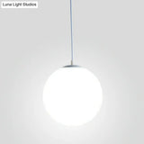 Minimalist White Sphere Opal Glass Ceiling Lamp For Single Restaurant