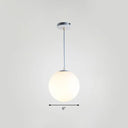 Minimalist White Sphere Opal Glass Ceiling Lamp For Single Restaurant / 6’