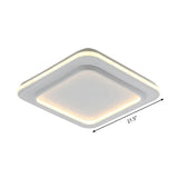 Minimalist White Square Flush Mount Led Ceiling Light Fixture - 18/21.5 Acrylic With Warm/White