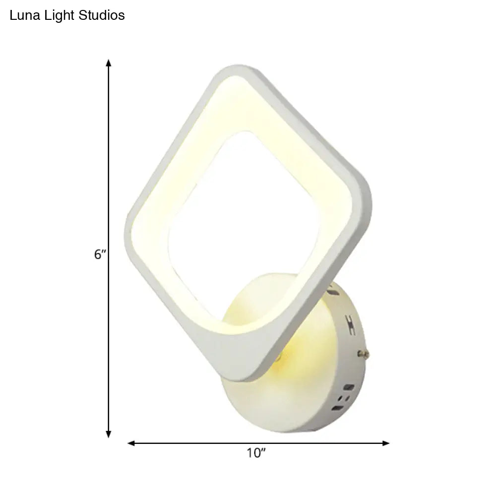 Minimalist White Square Wall Light: Acrylic Sconce Led Lighting For Stair Corridor