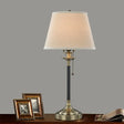 Minimalist White Table Lamp With Pull-Chain: 1-Bulb Dining Room Night Light Tapered Fabric Shade