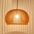 Minimalist Wood Hemisphere Pendant Ceiling Lamp Single-Bulb Beige Hang Light 14’/18’ Width / 14’
