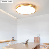 Minimalist Wood Led Flush Mount Lighting For Bedrooms / 14 Natural