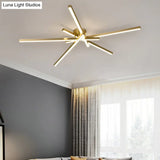 Minimalistic Acrylic Led Ceiling Mount Lamp For Living Room: Radial Flush Light Fixture