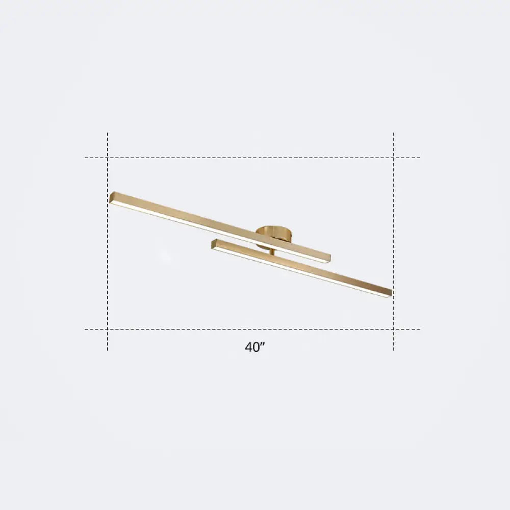 Minimalistic Acrylic Led Ceiling Mount Lamp For Living Room: Radial Flush Light Fixture 2 / Gold