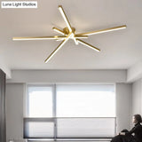 Minimalistic Acrylic Led Ceiling Mount Lamp For Living Room: Radial Flush Light Fixture