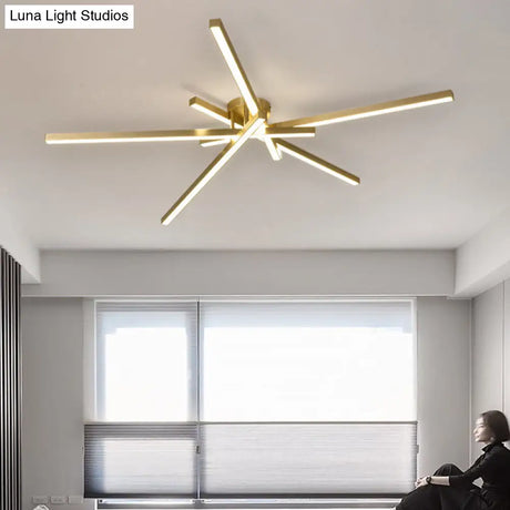 Minimalistic Acrylic Led Ceiling Mount Lamp For Living Room: Radial Flush Light Fixture