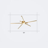 Minimalistic Acrylic Led Ceiling Mount Lamp For Living Room: Radial Flush Light Fixture 5 / Gold