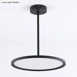 Minimalistic Acrylic Pendant Led Ceiling Light With Hanging Rod – Flat Shade Diner Lighting