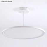 Minimalistic Acrylic Pendant Led Ceiling Light With Hanging Rod – Flat Shade Diner Lighting