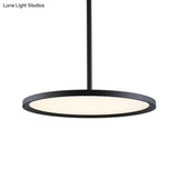 Minimalistic Acrylic Pendant Led Ceiling Light With Hanging Rod – Flat Shade Diner Lighting