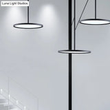 Minimalistic Acrylic Pendant Led Ceiling Light With Hanging Rod – Flat Shade Diner Lighting