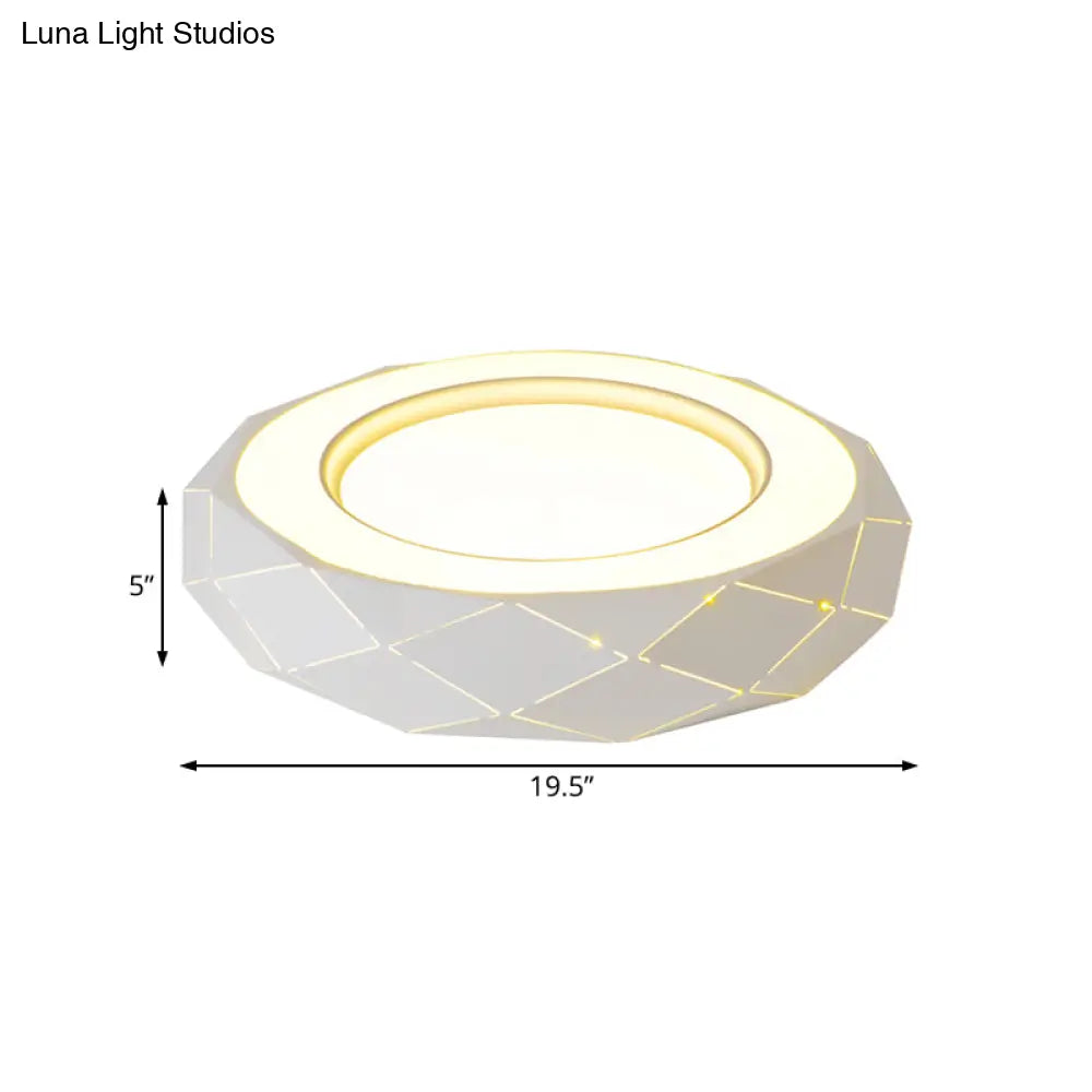 Minimalistic Acrylic Shade Led Ceiling Light In White 11’/19.5’/24.5’ Wide