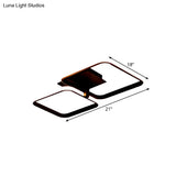 Minimalistic Acrylic Square Flush Mount Led Ceiling Light - Warm/White 21’/23.5’ Long