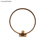 Minimalistic Annular Task Lamp: Metallic White/Coffee Led Reading Table Lighting In Warm/White Light