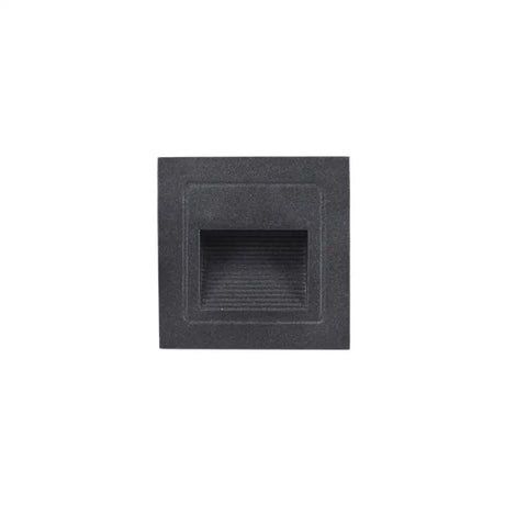 Minimalistic Black Aluminum Led Footlight For Stairway - Quadrilateral Recessed Wall Light / Small