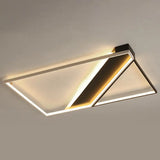 Minimalistic Black And White Led Flushmount Ceiling Light For Bedroom / 41’ Remote Control