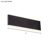 Minimalistic Black Rectangle Led Aluminum Wall Light Fixture For Dining Room - Sizes: 4.5/7 Dia