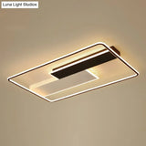 Minimalistic Black - White Metal Flushmount Led Ceiling Light