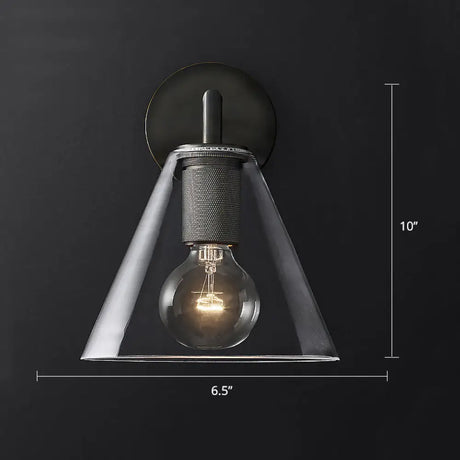Minimalistic Brass Wall Sconce With Clear Glass For Bedside Lighting 1 / Black