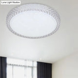 Minimalistic Crystal Bedroom Led Ceiling Light Fixture In White