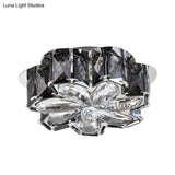 Minimalistic Crystal Flower Ceiling Lamp With Led Flush Mount