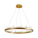 Minimalistic Crystal Led Chandelier: Small/Medium/Large Circle Hanging Lamp For Dining Room In