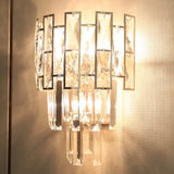 Minimalistic Crystal Prism Wall Lighting: 3-Light Sconce Fixture For Living Room Gold
