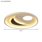 Minimalistic Geometric Acrylic Ceiling Mount Led Flush Light - Black & White-16.5’/20.5’ Wide