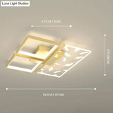 Minimalistic Gold Bedroom Ceiling Light With Geometric Acrylic Shade - Led Flush Mount
